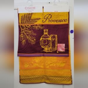 NWT Coucke Provence Kitchen Towel Set - Purple and Yellow